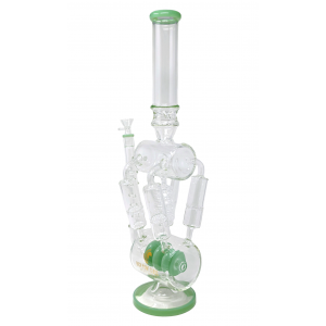High Point Glass - 18.5" Quad-Honeycomb & Spiral Multi Perc Recycler Water Pipe Rig - [WPA297]